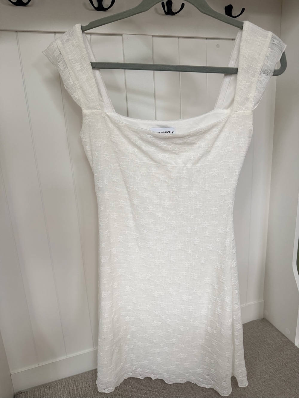 Princess Polly White Square Neck Mini Dress